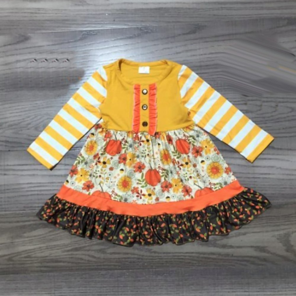 Boutique Pumpkin Girls Long Sleeve Dress